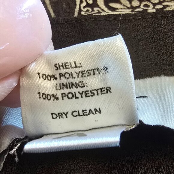 Chocolate Brown V Neck Medallion Print  Midi LOFT Dress sz 4 - Picture 9 of 9